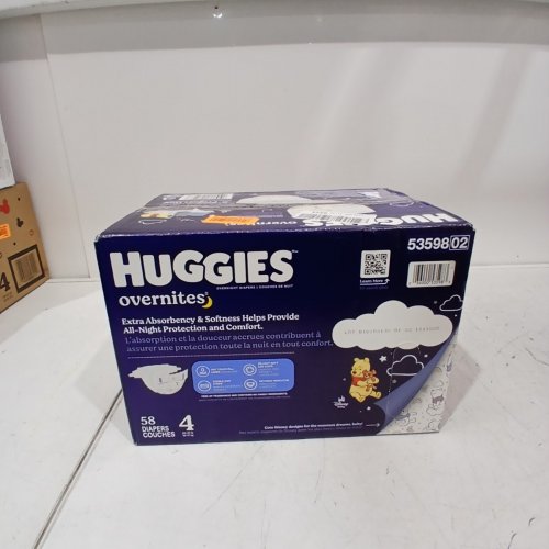 58PK HUGGIES OVERNITES DISPOSABLE DIAPERS - SIZE 4 (22-37LBS) - WINNIE THE POOH image 3