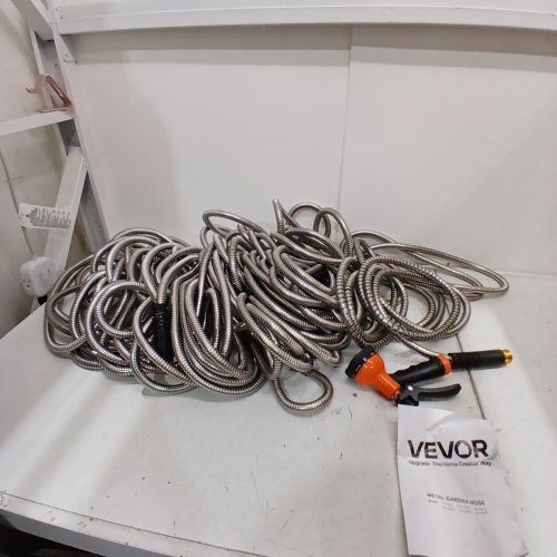 VEVOR METAL GARDEN HOSE - 150FT - SILVER/ORANGE (MODEL: FHSS-01) image 3