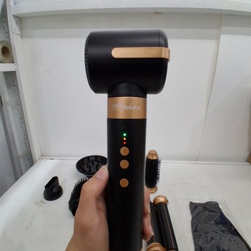 ATOPSKINS 7-IN-1 HOT AIR STYLER - 1200W - 120V - BLACK / GOLD (MODEL: WT-626-1) image 2