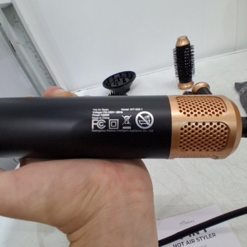 ATOPSKINS 7-IN-1 HOT AIR STYLER - 1200W - 120V - BLACK / GOLD (MODEL: WT-626-1) image 3