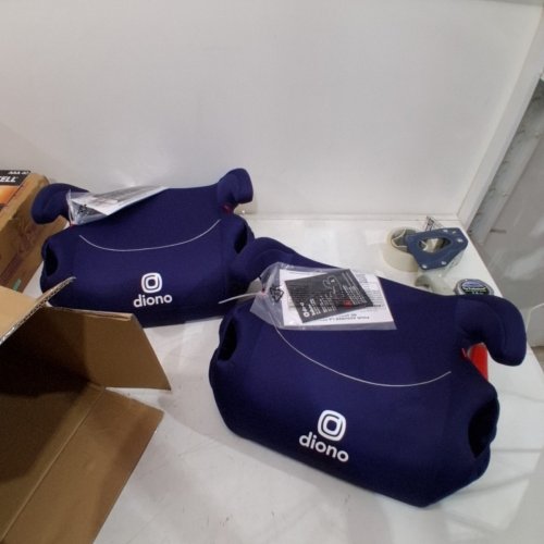2PK DIONO SOLANA NO LATCH BACKLESS BOOSTER SEAT WITH CUP HOLDERS - BLUE (MODEL: 32062-NA-01) image 3