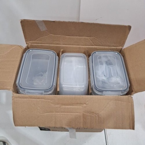 48PC VTOPMART AIRTIGHT FOOD STORAGE CONTAINERS SET - 2.5 QT / 1.8 QT / 1.5 QT / 0.7 QT - CLEAR/BLACK (MODEL: SVM02029) image 2
