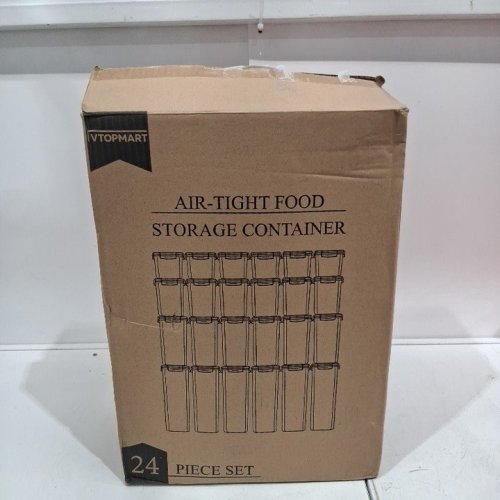 48PC VTOPMART AIRTIGHT FOOD STORAGE CONTAINERS SET - 2.5 QT / 1.8 QT / 1.5 QT / 0.7 QT - CLEAR/BLACK (MODEL: SVM02029) image 3