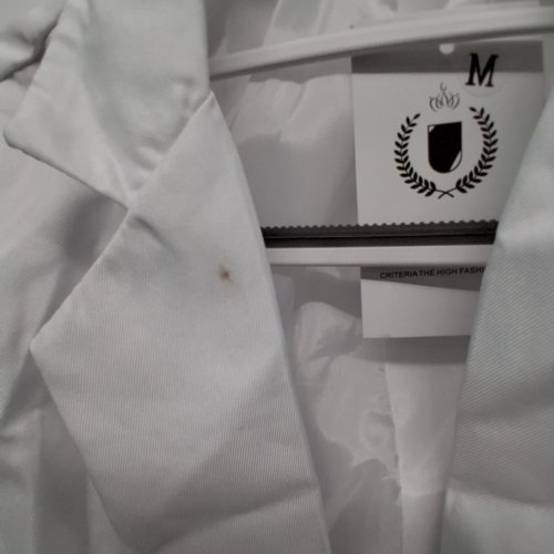 MEN'S SINGLE BUTTON BLAZER WITH NOTCH LEPEL - MEDIUM - WHITE WITH BLACK TRIM AND BUTTONS image 3