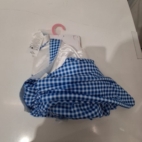 3PC GIRLS RUBIES WIDARD OF OZ DOROTHY COSTUME - MEDIUM (8-10) - BLUE AND WHITE image 3