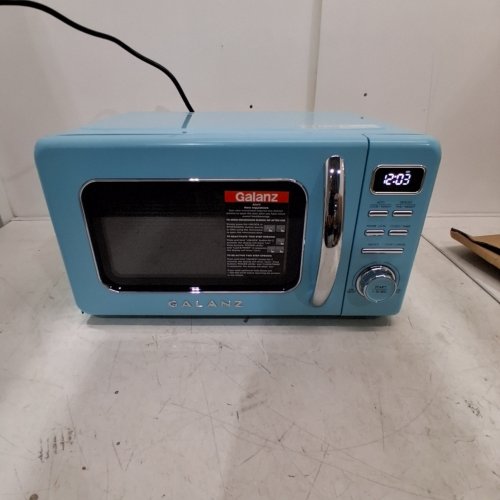 GALANZ RETRO-STYLE DIGITAL MICROWAVE OVEN - 0.7CU.FT - BLUE (MODEL: GLCMKZ07BER07) image 2