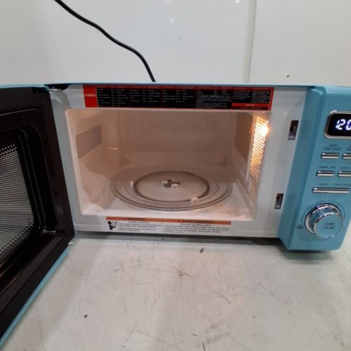 GALANZ RETRO-STYLE DIGITAL MICROWAVE OVEN - 0.7CU.FT - BLUE (MODEL: GLCMKZ07BER07) image 4