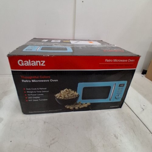 GALANZ RETRO-STYLE DIGITAL MICROWAVE OVEN - 0.7CU.FT - BLUE (MODEL: GLCMKZ07BER07) image 5