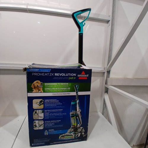 BISSELL PROHEAT 2X REVOLUTION PET CLEANSHOT CARPET WASHER / UPHOLSTERY CLEANER - GREEN/BLUE/GREY (MODEL: 3588C) image 9