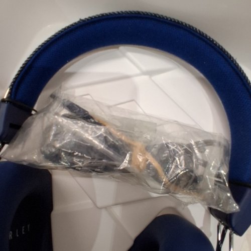 HOUSE OF MARLEY POSITIVE VIBRATION 2 WIRELESS BLUETOOTH OVER-EAR HEADPHONES WITH MIC AND 40MM DYNAMIC DRIVERS - BLUE DENIM (MODEL: EM-JH133-DN) image 3