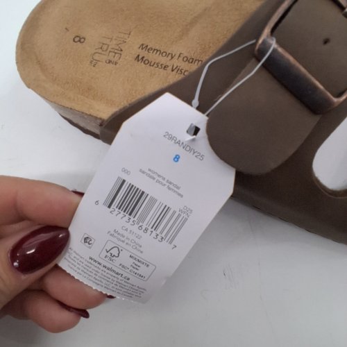 WOMEN'S TIME AND TRU MEMORY FOAM SANDALS - SIZE 8 - BROWN (STYLE: 29RANDIY25) image 2