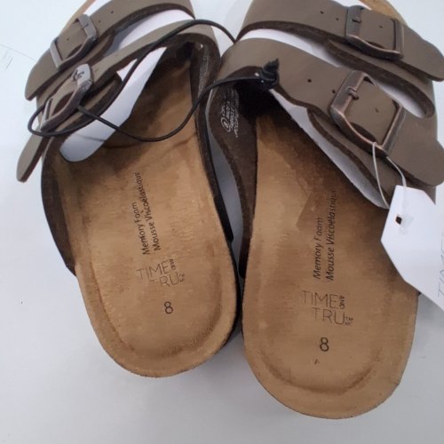 WOMEN'S TIME AND TRU MEMORY FOAM SANDALS - SIZE 8 - BROWN (STYLE: 29RANDIY25) image 4