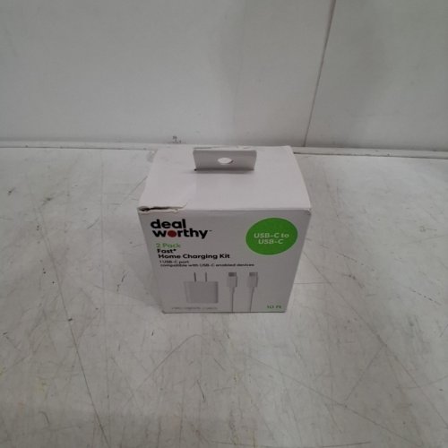 2PK DEAL WORTHY USB-C WALL CHARGER/ USB-C TO USB-C CABLE - 10FT - WHITE (MODEL: 080-08-8406) image 4