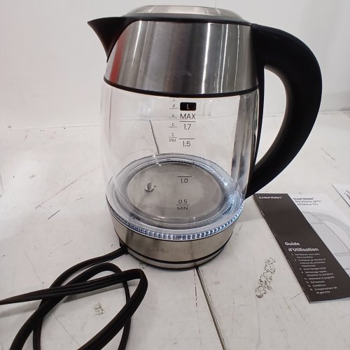 CHEFMAN DUAL-GLASS COOL-TOUCH DIGITAL KETTLE WITH ADJUSTABLE TEMPERATURE AND REMOVABLE TEA INFUSER - 1.7L CAP - STAINLESS STEEL/BLACK (MODEL: RJ11-17-CTI-DG-CA-CO/1992747) image 2