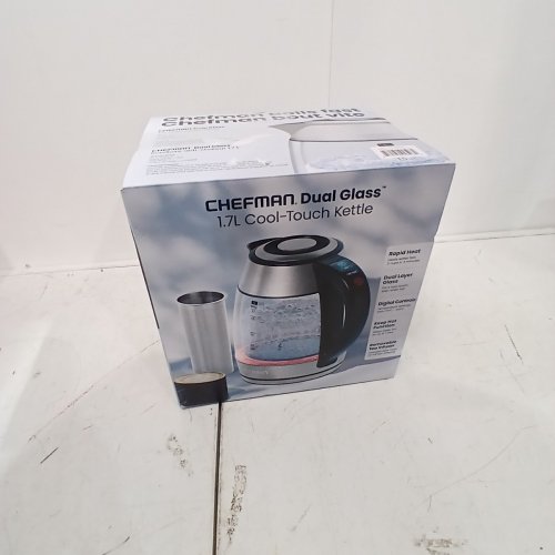 CHEFMAN DUAL-GLASS COOL-TOUCH DIGITAL KETTLE WITH ADJUSTABLE TEMPERATURE AND REMOVABLE TEA INFUSER - 1.7L CAP - STAINLESS STEEL/BLACK (MODEL: RJ11-17-CTI-DG-CA-CO/1992747) image 6