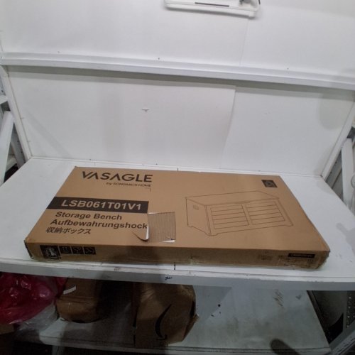 VASAGLE STORAGE BENCH - RUSTIC BROWN (MODEL: LSB061T01V1) image 2
