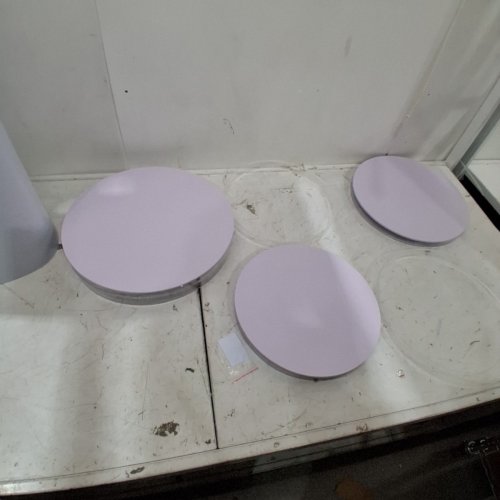 3PC WEDDING FLOWER STANDS ROUND CYLINDER PLINTHS WITH PVC LID - 23.5 TO 35.5" - WHITE (MODEL: LJL-8026) image 3