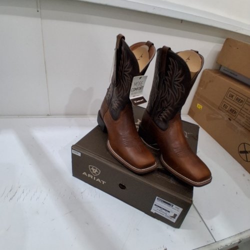 MENS ARIAT SPORT SQUARE TOE WESTERN BOOTS - WIDE 12 - CHAGA BROWN (STYLE: 10035996) image 3