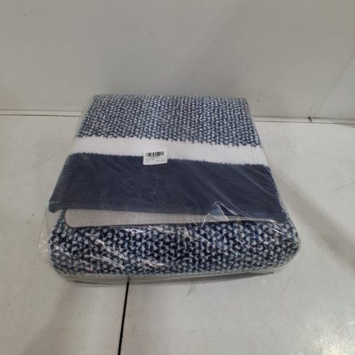 COLORXY INDOOR FLOOR MAT STURDY NON-SLIP TPR BACKING - 71" X 47" - NAVY/WHITE image 3