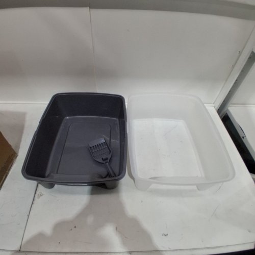 IRIS USA CAT LITTER BOX OPEN TOP CAT LITTER PAN - LARGE - DARK GREY image 3