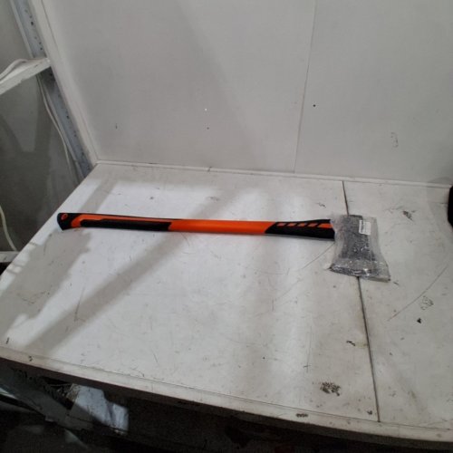 CHOPPING AXE WITH FIBERGLASS HANDEL - 36" HANDLE - ORANGE AND BLACK image 2