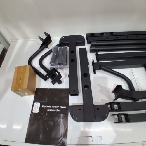 STACOO FOLDABLE POWER TOWER PULL UP BAR DIP STATION MULTIFUNCTION - 300LB CAP - BLACK (MODEL: SC-ZDK) image 3