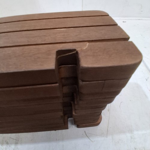 2PK 5-TIER SMALL WOODEN DISPLAY SHELF - 15" X 3" EACH TIER - WALNUT BROWN image 3