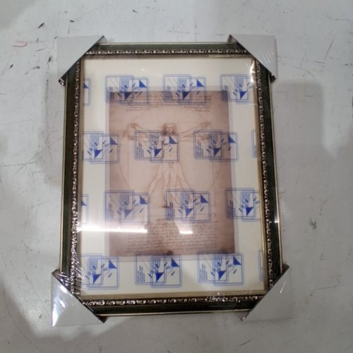 2PK DUCIHBA ORNATE PICTURE FRAME - 12" X 16" MATTED TO 9" X 12" - GREEN / SILVER image 3