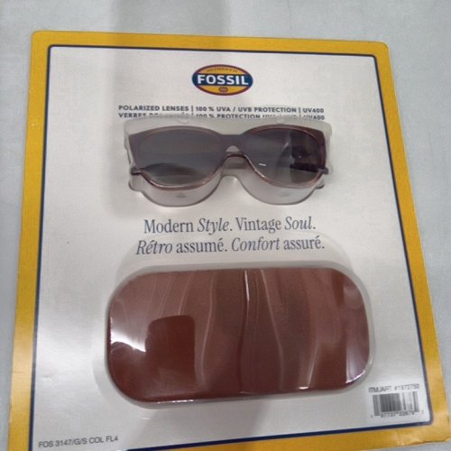 WOMENS FOSSIL POLARIZED UVB PROTECTION SUNGLASSES- CRYSTAL BROWN (MODEL: FOS 3147/G/S) image 2