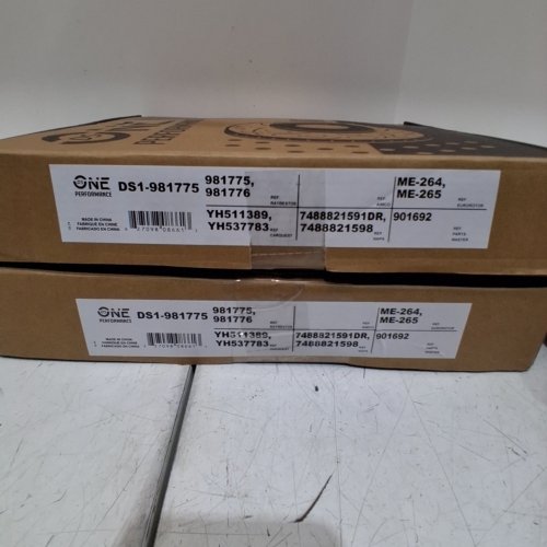 4PC DS-ONE FRONT COATED DRILLED SLOTTTED DISC BRAKE ROTORS & SIM DISC BRAKE PADS FOR SELECT MODELS - CAST IRON (MODEL: DS1-981775) image 2