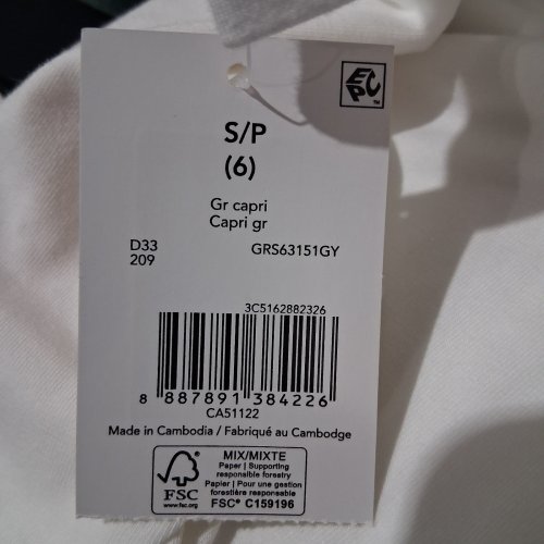 KIDS GEORGE CAPRI LEGGINGS - SIZE 6 - WHITE (STYLE: GRS63151GY) image 2