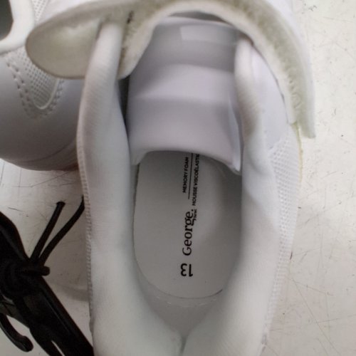 GIRL'S GEORGE CASUAL ATHLETIC SHOES - 13 - WHITE WITH MULTICOLOR image 4