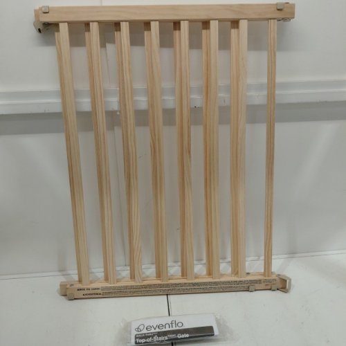 EVENFLO TOP OF STAIRS-STYLE EXTRA TALL GATE - 30-48" X 32" - TAN WOOD (MODEL: 10500) image 3