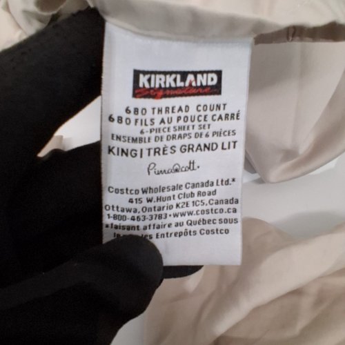 6PC KIRKLAND SIGNATURE 680 THREAD COUNT SHEET SET - KING - BEIGE - (STYLE: 1306091) image 4