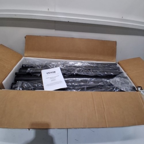 6PK CROWD CONTROL BARRIER WITH 6 RETRACTABLE BELTS - BLACK (MODEL: HGH2M320ZDTC-6) image 2