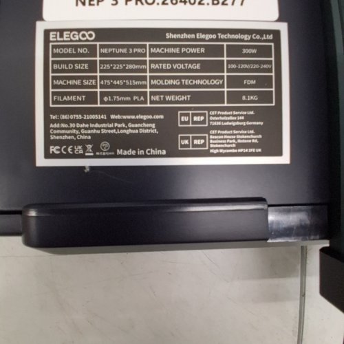 ELEGOO NEPTUNE 3 PRO FDM 3D PRINTER WITH AUTO LEVELING, DUAL GEAR METAL EXTRUDER & ULTRA-QUIET PRINTING - 225MM X 225MM X 280MM BUILD VOLUME (MODEL: NEPTUNE-3-PRO) image 11