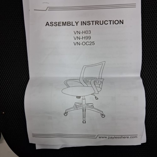 MESH OFFICE CHAIR - BLACK (MODEL: VN-H03-BLACK) image 3