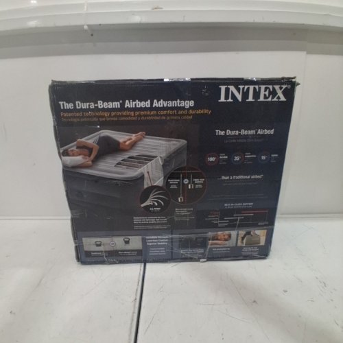 INTEX DURA BEAM PLUS DELUXE PILLOW REST RAISED AIRBED - QUEEN -22" - BLACK\GREY image 5