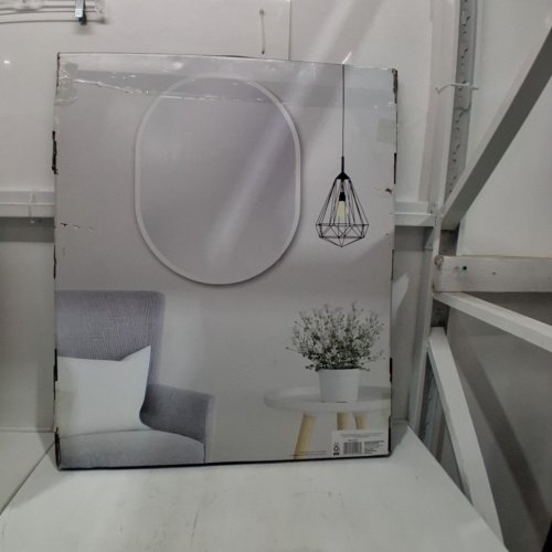 HOMETRENDS DECORATIVE WALL MOUNTED OVAL MIRROR - 28.9" X 0.5" X 34.9" - WHITE (MODEL: WCM0LL39WH) image 5