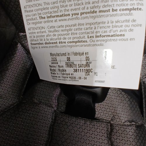 EVENFLO TRIBUTE LX CONVERTIBLE CAR SEAT - 40LBS CAP - GREY (MODEL: 38111190C) image 2