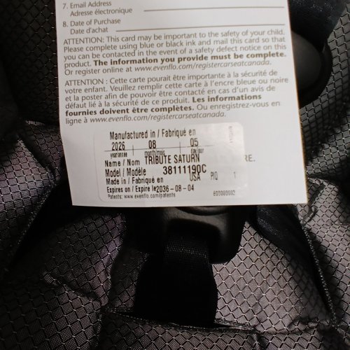 EVENFLO TRIBUTE LX CONVERTIBLE CAR SEAT - 40LBS CAP - GREY (MODEL: 38111190C) image 3