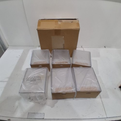 6PK STACKABLE ACRYLIC STORAGE BIN ORGANIZER - CLEAR image 2