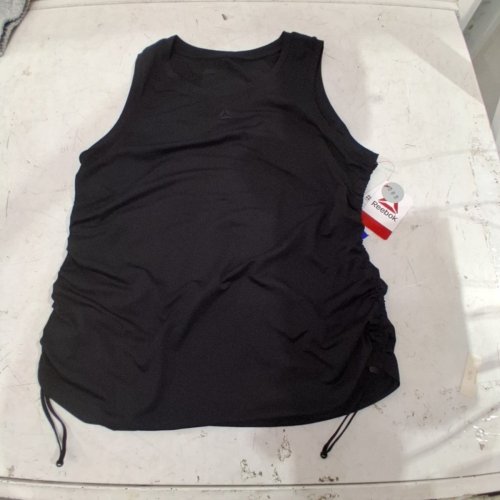 WOMEN’S REEBOK SWIFT TANK WITH RUCHED SIDES - SMALL - BLACK image 2