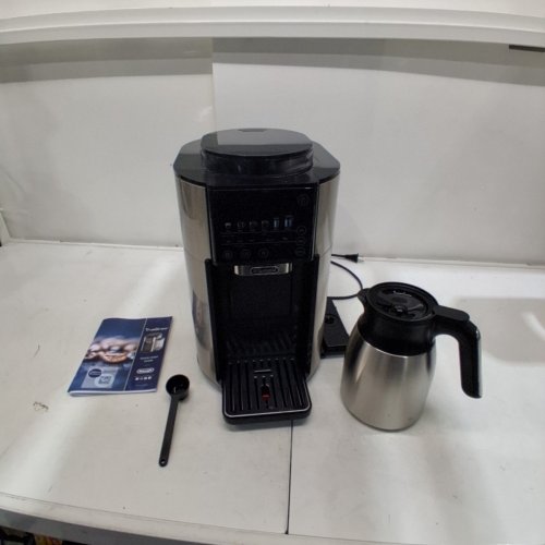 DELONGHI TRUEBREW 2-IN-1 SINGLE SERVE & DRIP COFFEE MAKER WITH BUILT-IN GRINDER - 5 CUP THERMAL CARAFE - BLACK/STAINLESS STEEL (MODEL: CAM51035M) image 11