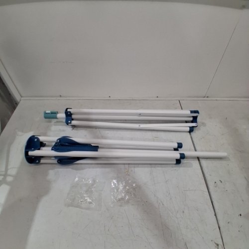 JAUREE TRIPOD PORTABLE ADJUSTABLE CLOTHES DRYING RACK - 51" X 21"-35" - WHITE/BLUE image 2