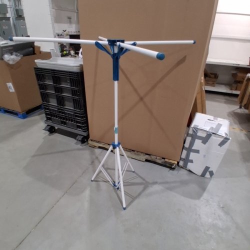 JAUREE TRIPOD PORTABLE ADJUSTABLE CLOTHES DRYING RACK - 51" X 21"-35" - WHITE/BLUE image 4