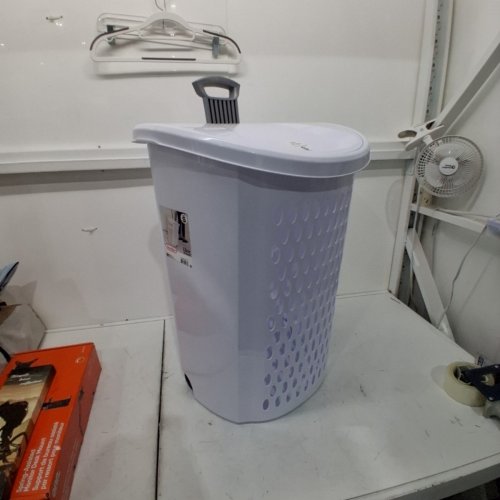 STERILITE ULTRA WHEELED LAUNDRY HAMPER WITH HANDLE WHITE (MODEL: 1227) image 2