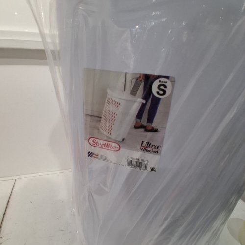 STERILITE ULTRA WHEELED LAUNDRY HAMPER WITH HANDLE WHITE (MODEL: 1227) image 4