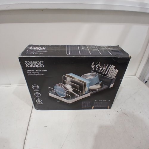 JOSEPH JOSEPH EXTEND MAX STEEL EXPANDING DISH DRYING RACK, CUTLERY AND KNIFE HOLDER, SWIVEL DRAINING SPOUT, STAINLESS STEEL image 5