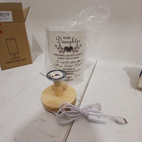CALIBRON DAUGHTER FROM DAD TABLE LAMP - WHITE / WOOD image 3